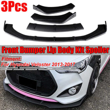 Load image into Gallery viewer, 3Pcs Car Front Bumper Splitter Lip Body Kit Spoiler Diffuser Deflector Protector Guard For Hyundai For Veloster 2013-2017
